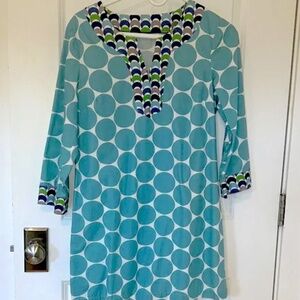 Boden Teal and Navy Long Sleeve Tunic Dress